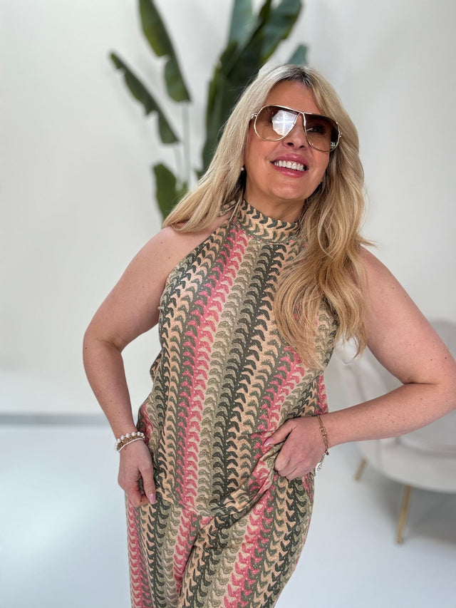 Top ELEGANT MODE soft olive/khaki/rosa/creme