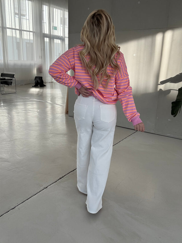 Stretch Wide Leg Jeans WHITE SUMMER