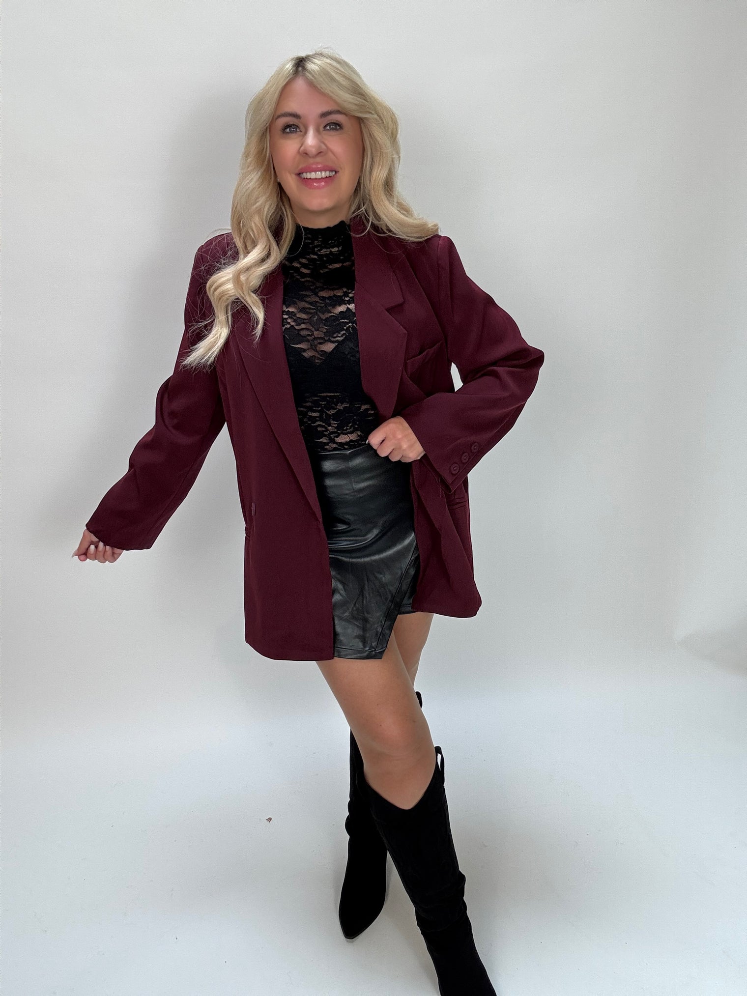 Oversize Blazer ELEGANCE burgundy