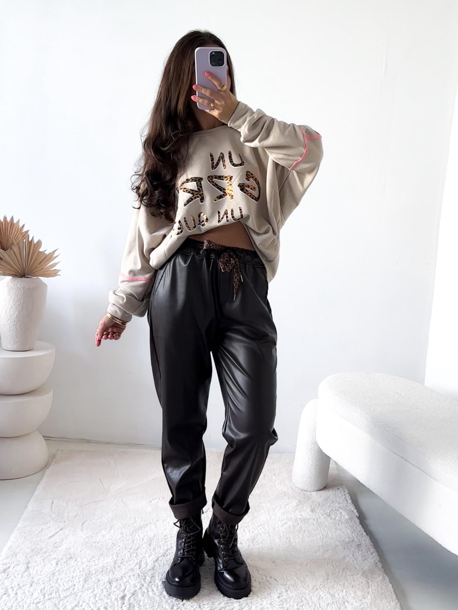 Sweater beige METALLIC STATEMENT LEO