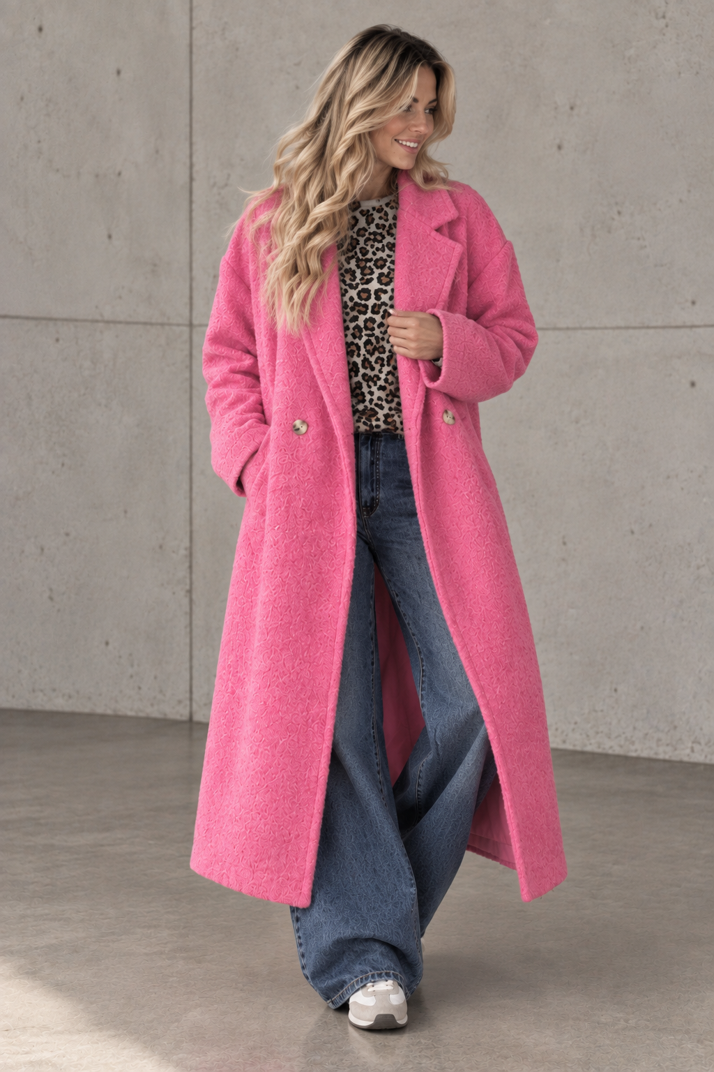 Oversize Mantel TRUST PINK mit seitlichen Taschen