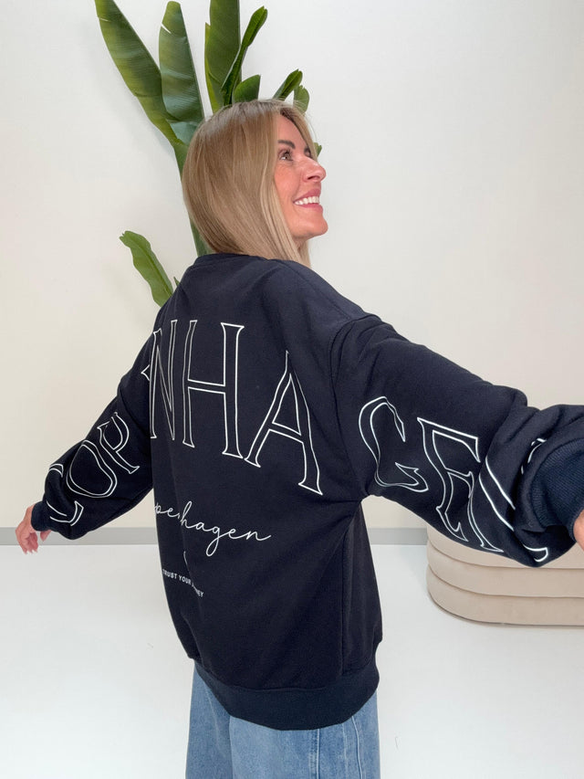 Sweater mit Rückenprint COPENHAGEN dark navy