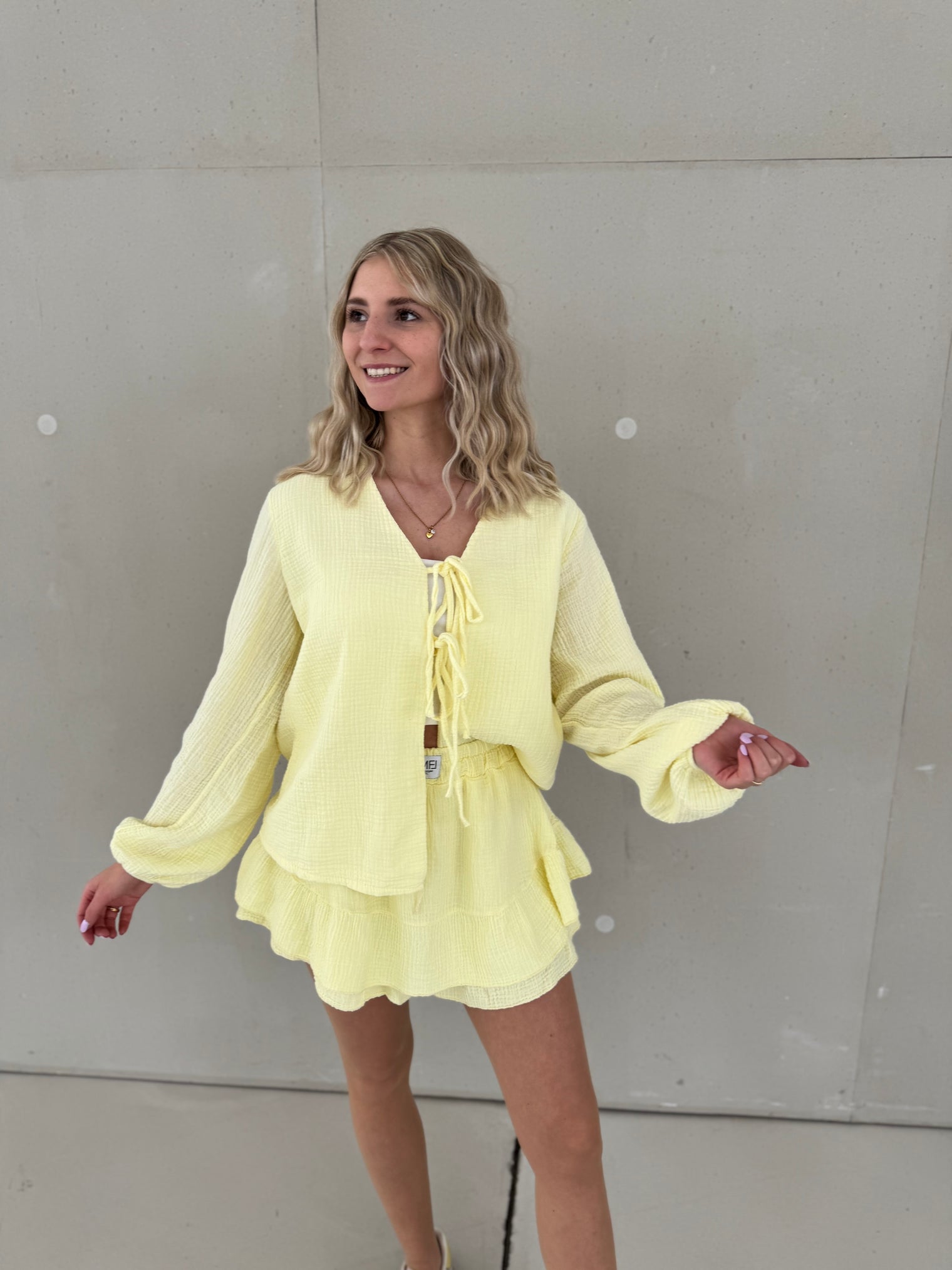 Musselin Hosenrock BUTTERMILK LEMON mit Patch