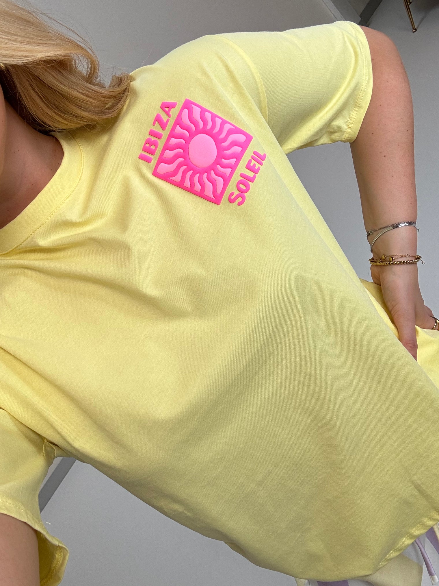 Statement Shirt buttermilk lemon IBIZA mit hochwertigem Aufdruck