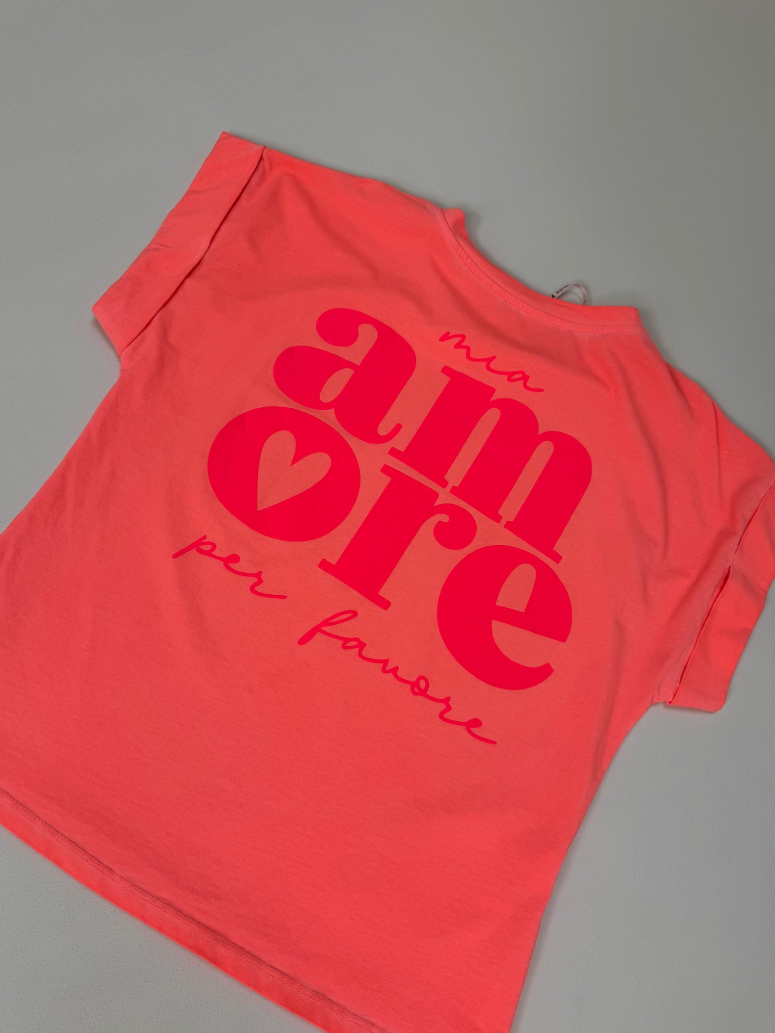 Statement Shirt AMORE peach mit Rückenprint