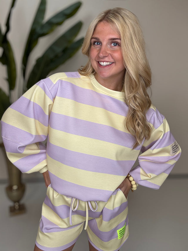 Butterstoff Sweater PERFECT OUTFIT flieder/gelb