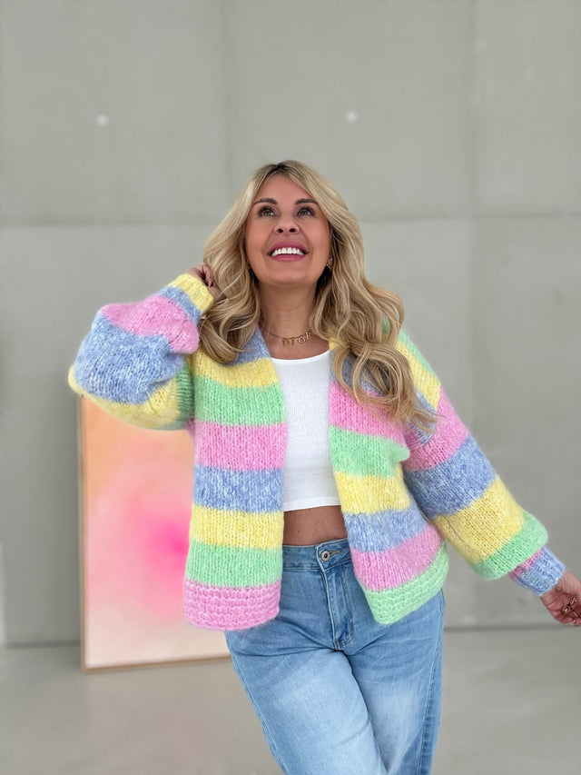Strickjacke HAPPY BLOCK STRIPES