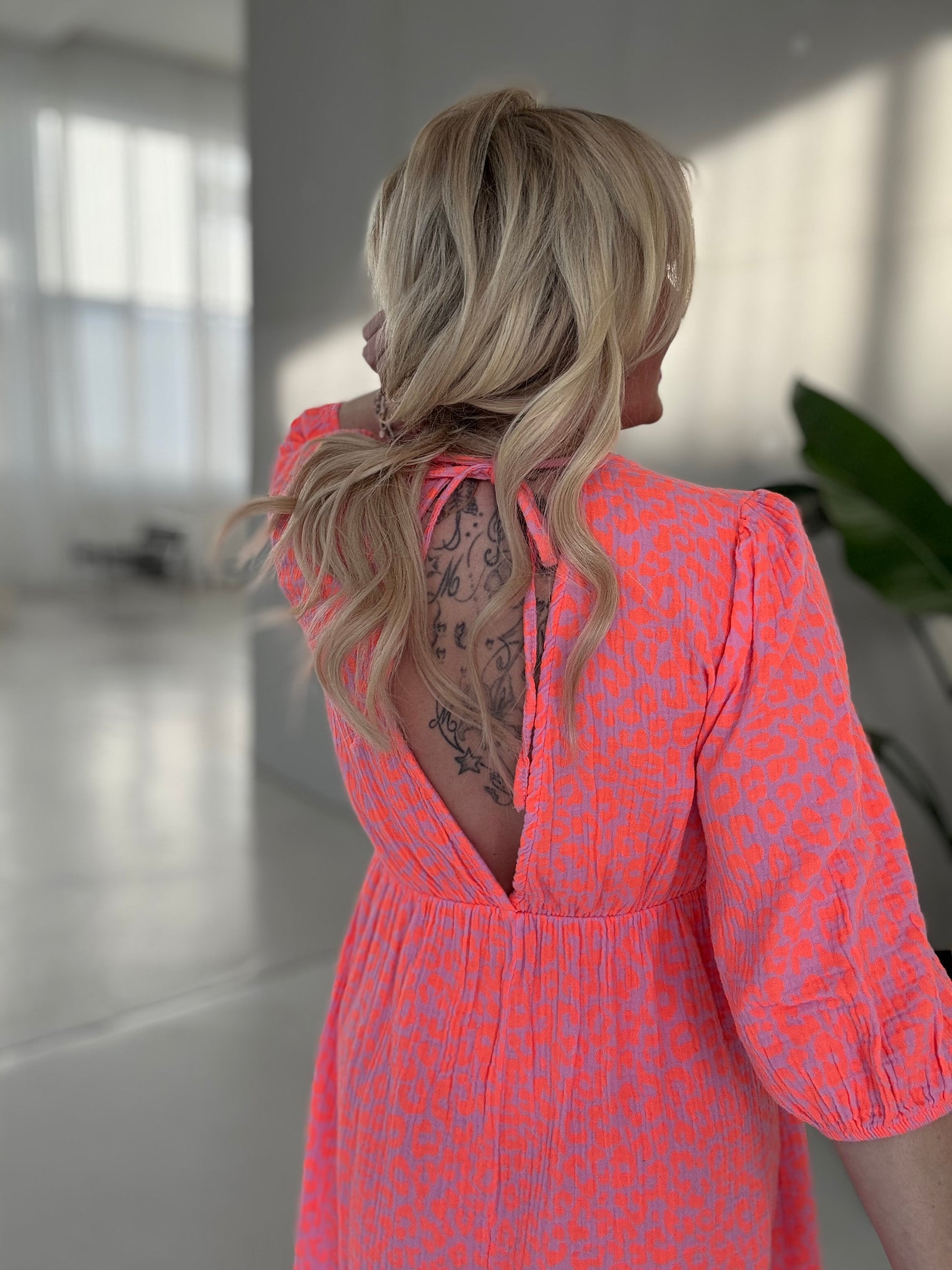 Musselin Kleid rosa LEO LOVER orange