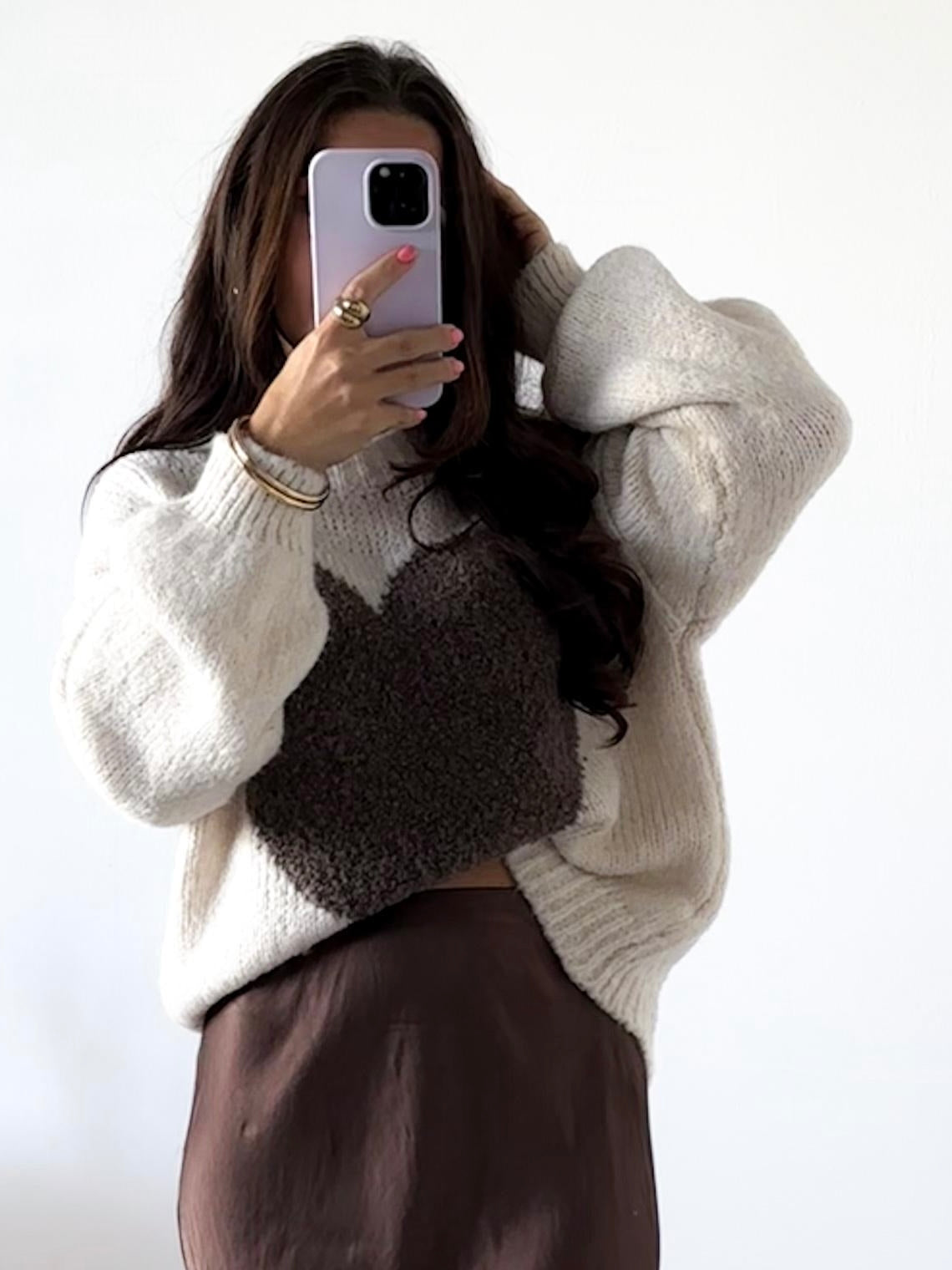 Pullover Heart Cozy Dream creme/braun