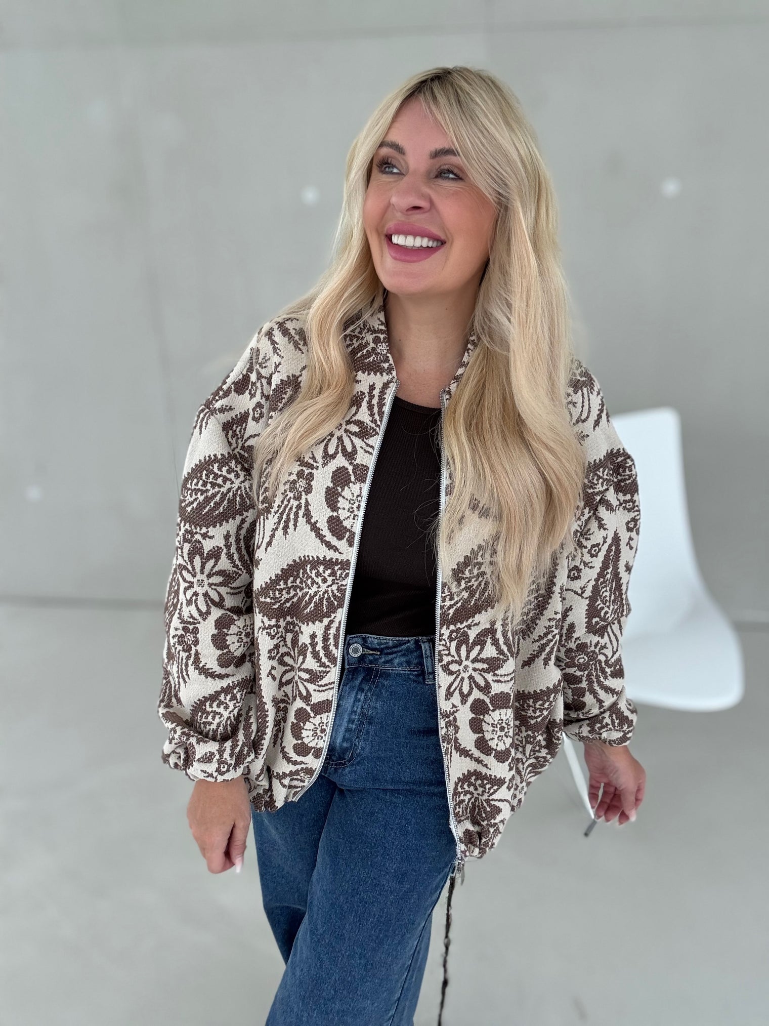 Bomberjacke FLOWER BOMB braun