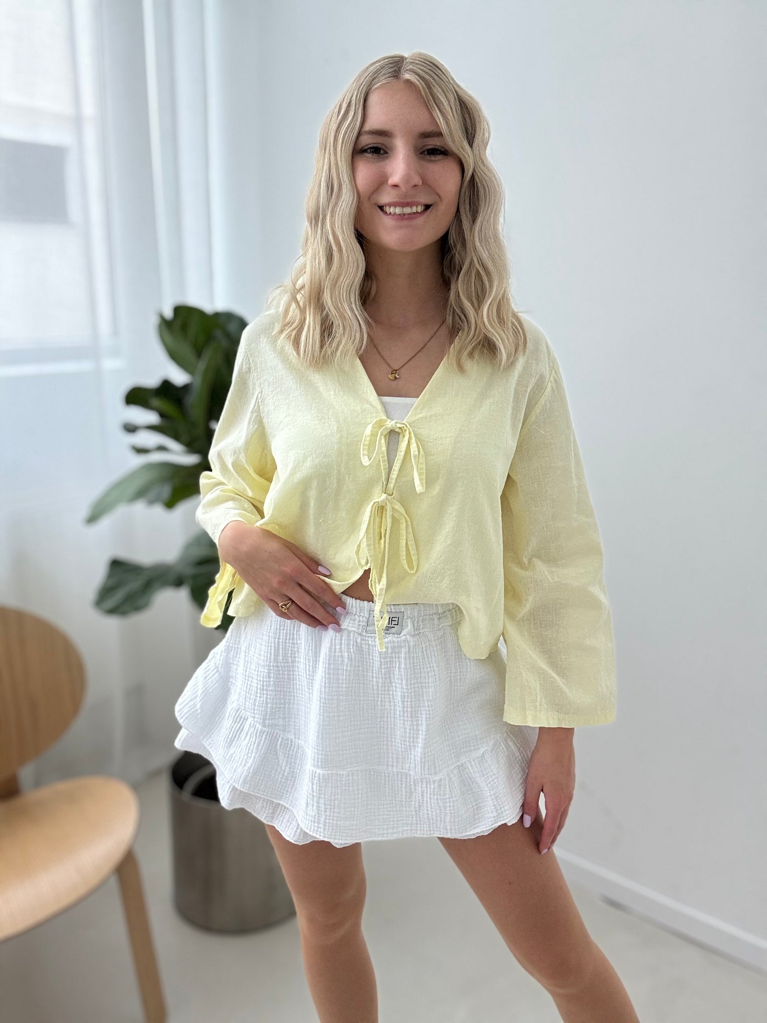 Musselin Hosenrock WEIß mit Patch