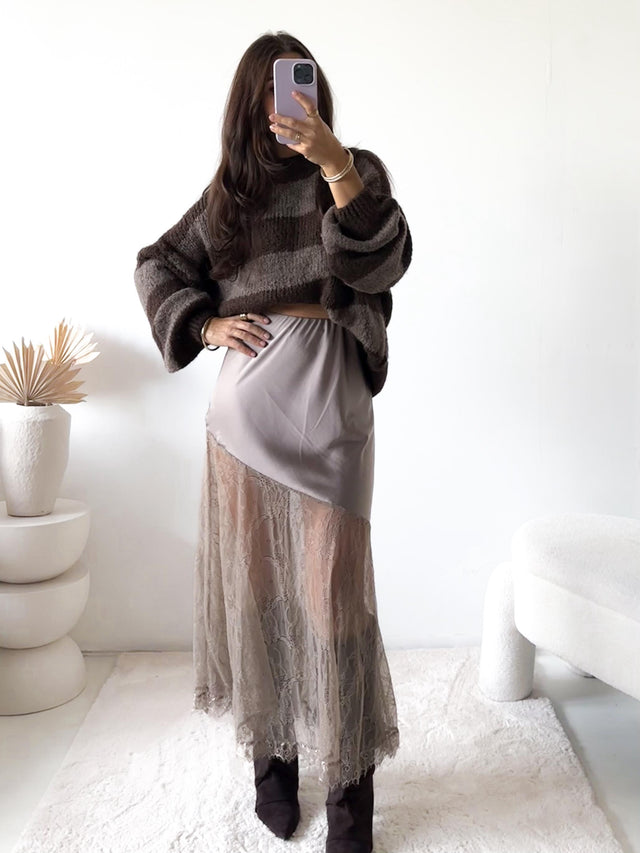 Pullover STRIPES taupe/braun