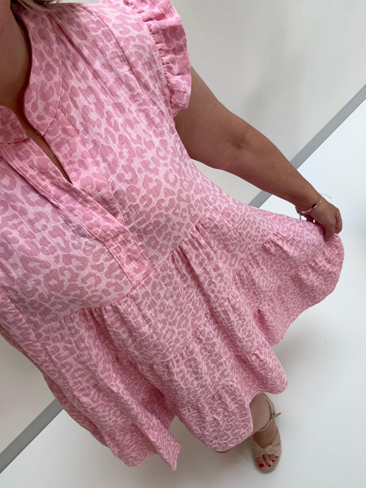 Signature Musselin Kleid kurz hellrosa LEO LOVER rosa