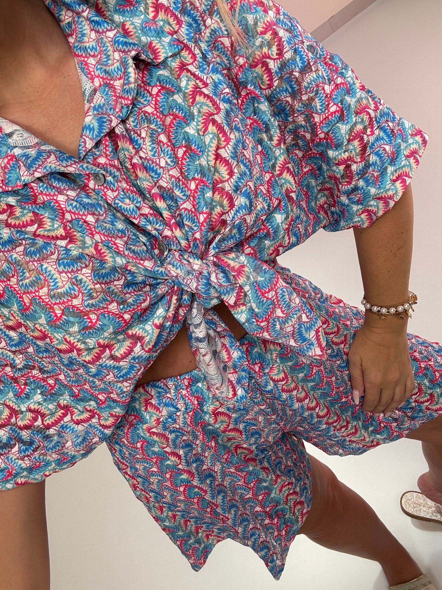 Sommer Shorts SUMMER HOT hellblau/blau/pink