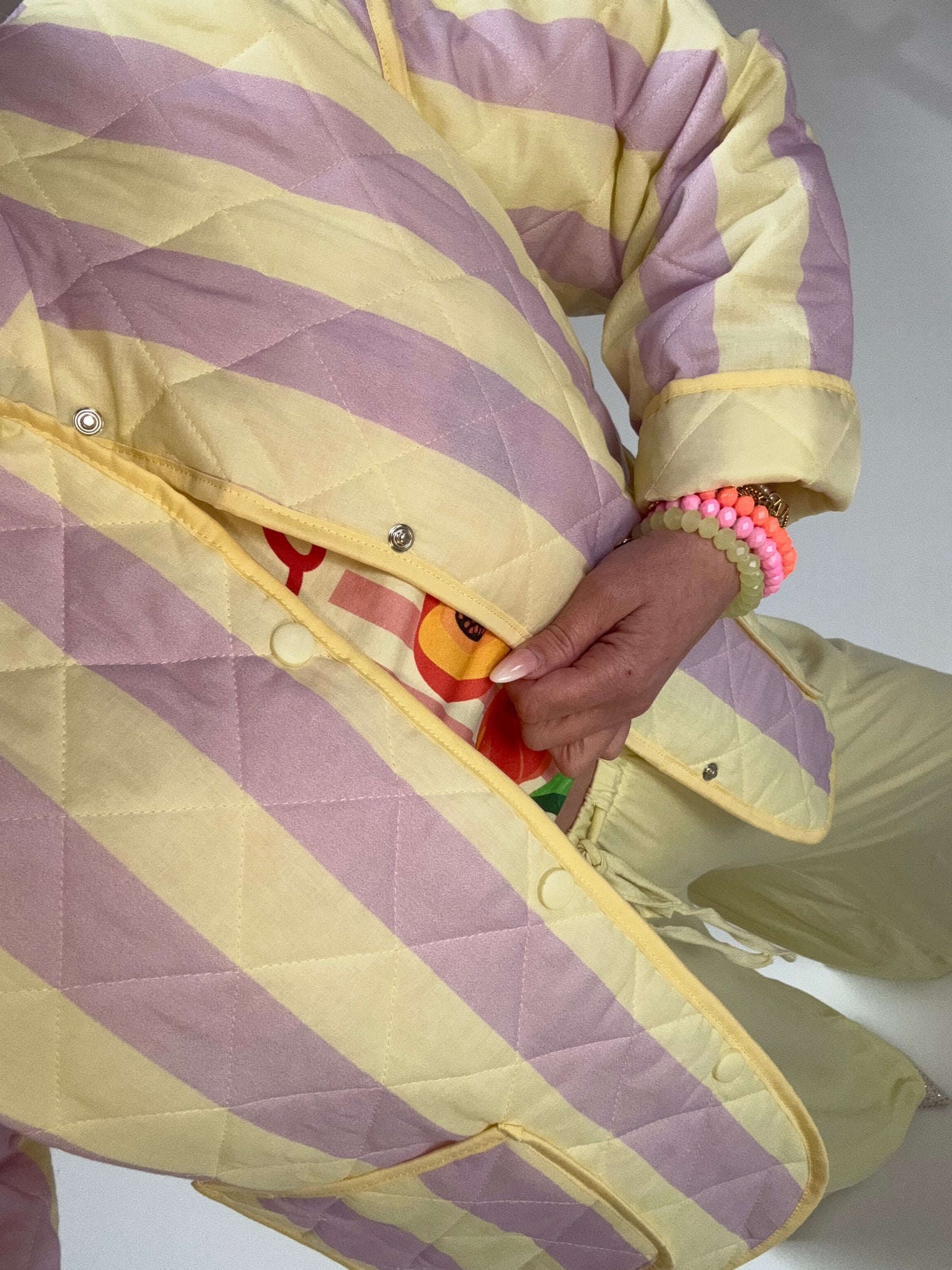 Jacke Flieder gelb Puffer