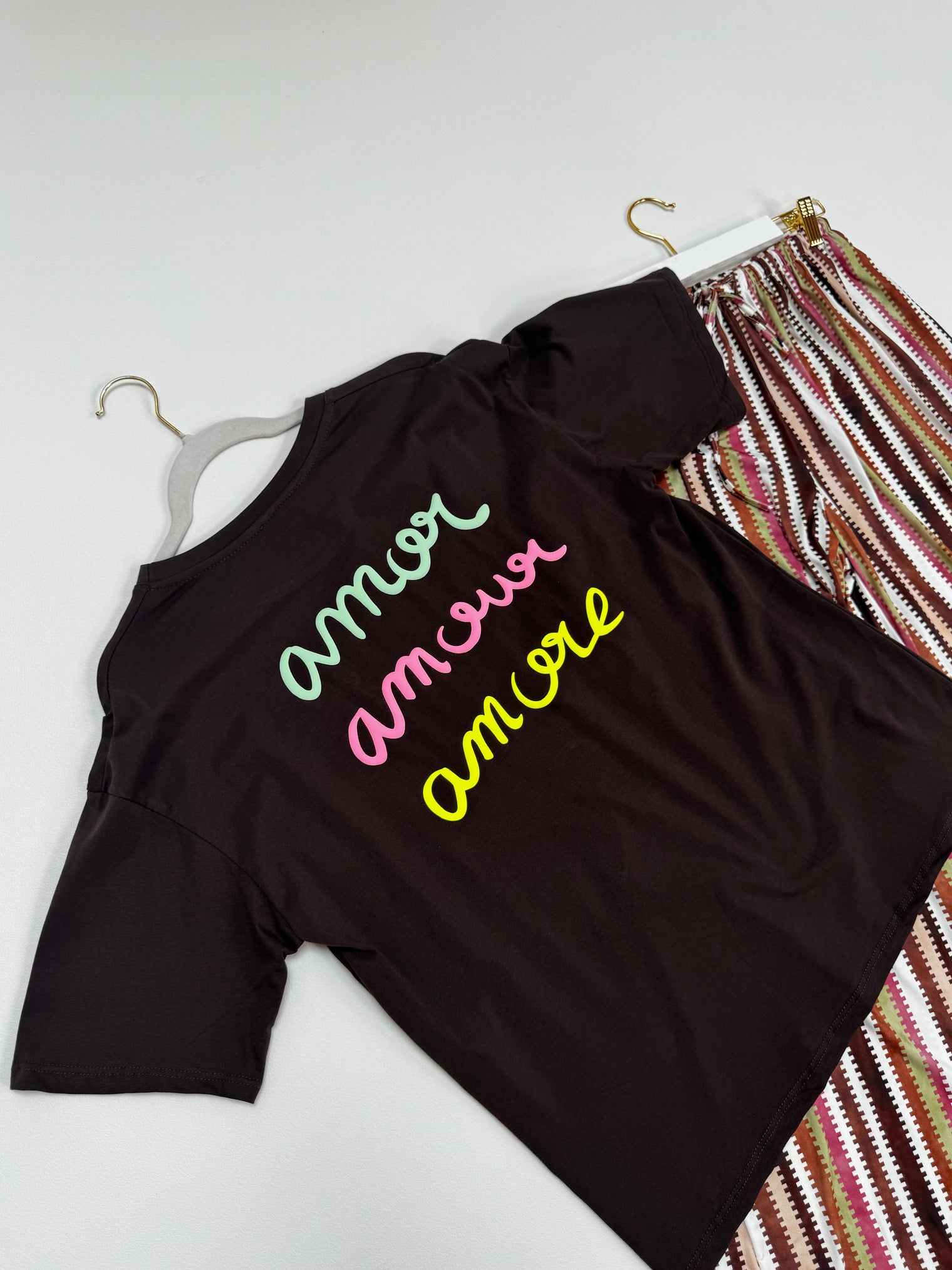 Statement Shirt coffee AMORE AMORE AMORE multi