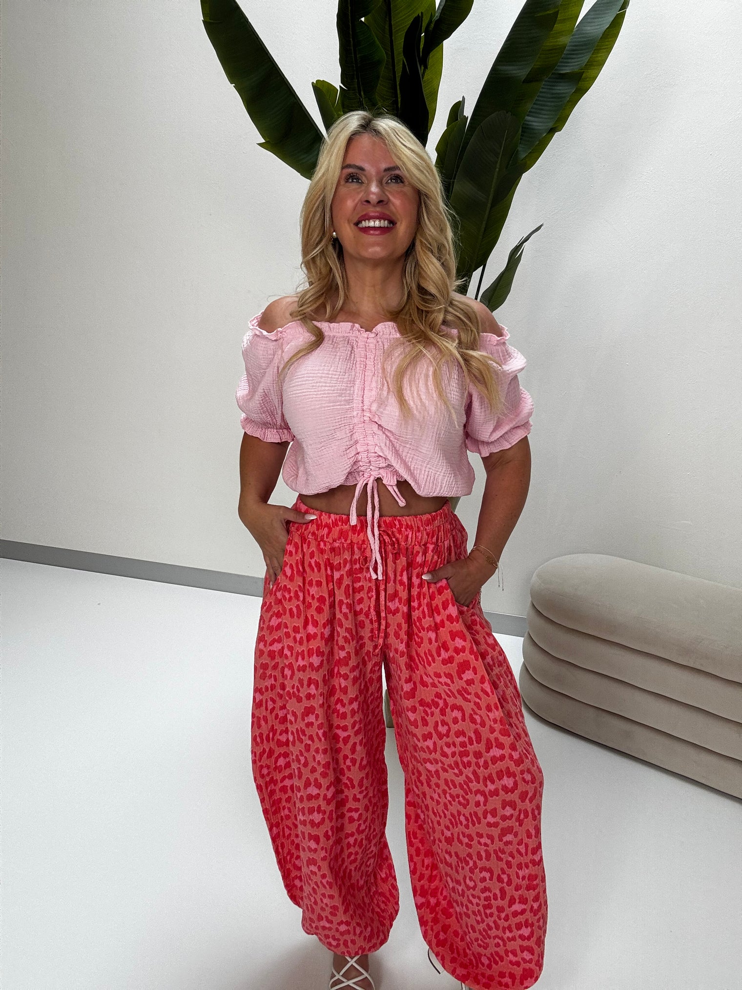 Musselin Ballon Hose peach LEO POWER coral/rosa