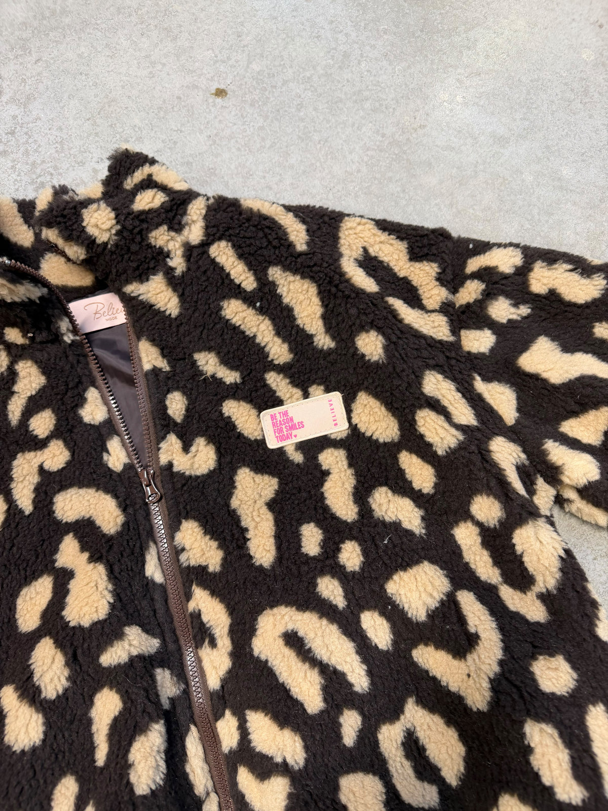 Kuschel Jacke LEO & Patch DRESS FOR YOURSELF chocolate/beige
