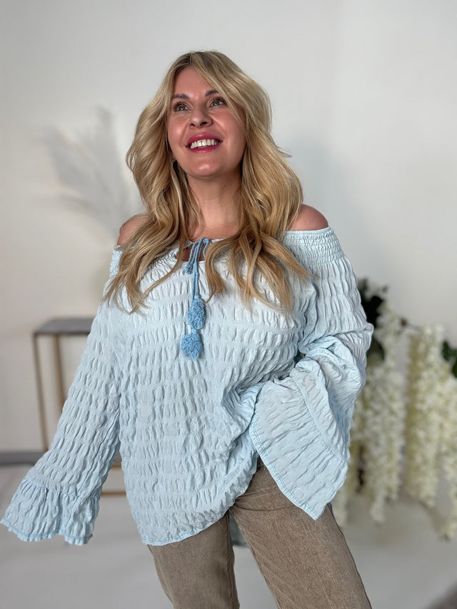 Tunikabluse BOHO BESTIE hellblau