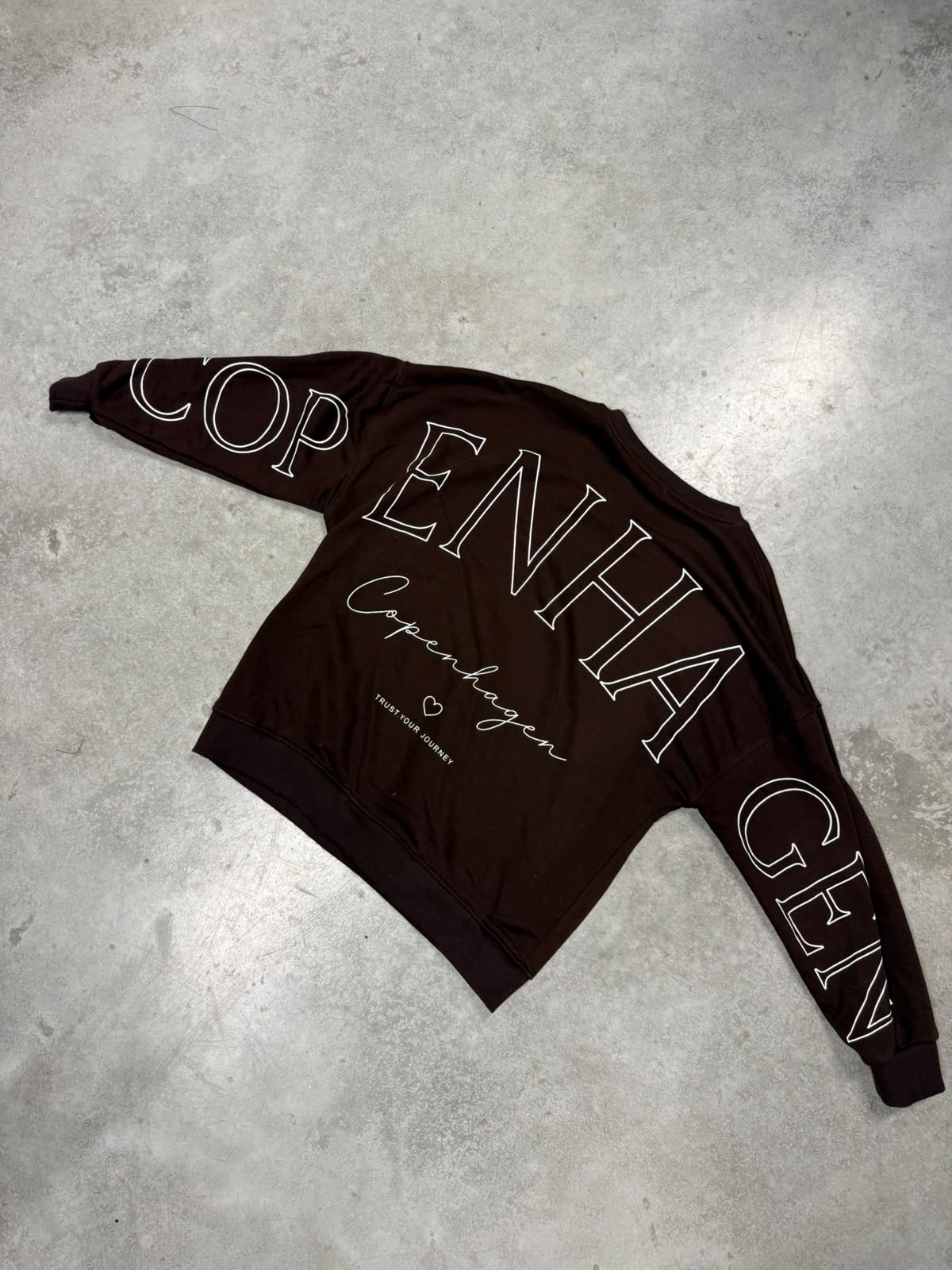 Sweater mit Rückenprint COPENHAGEN LEO Braun weiß