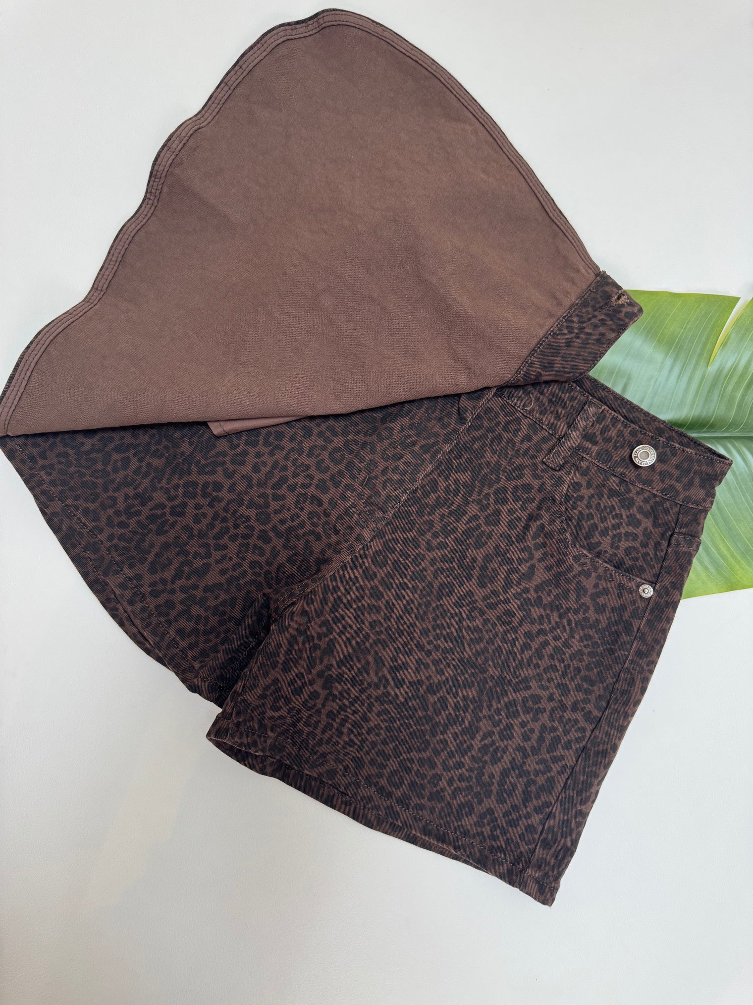 Hosenrock Stretch Jeans dark chocolate/schwarz LEO LOVE