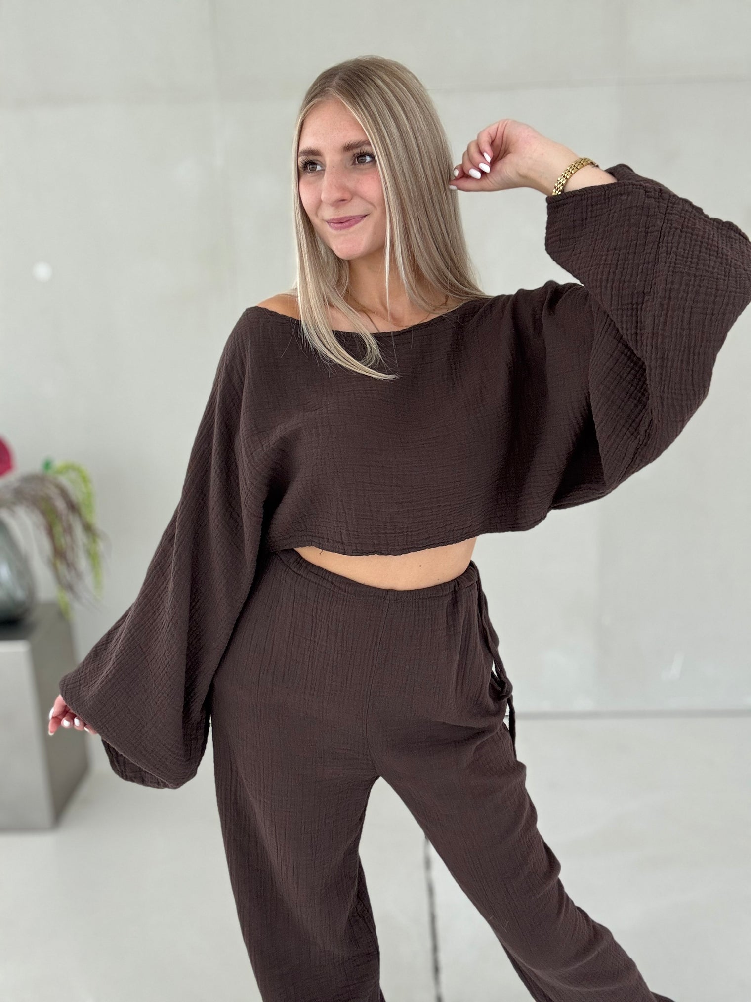 Musselin Set ROME mocha mousse