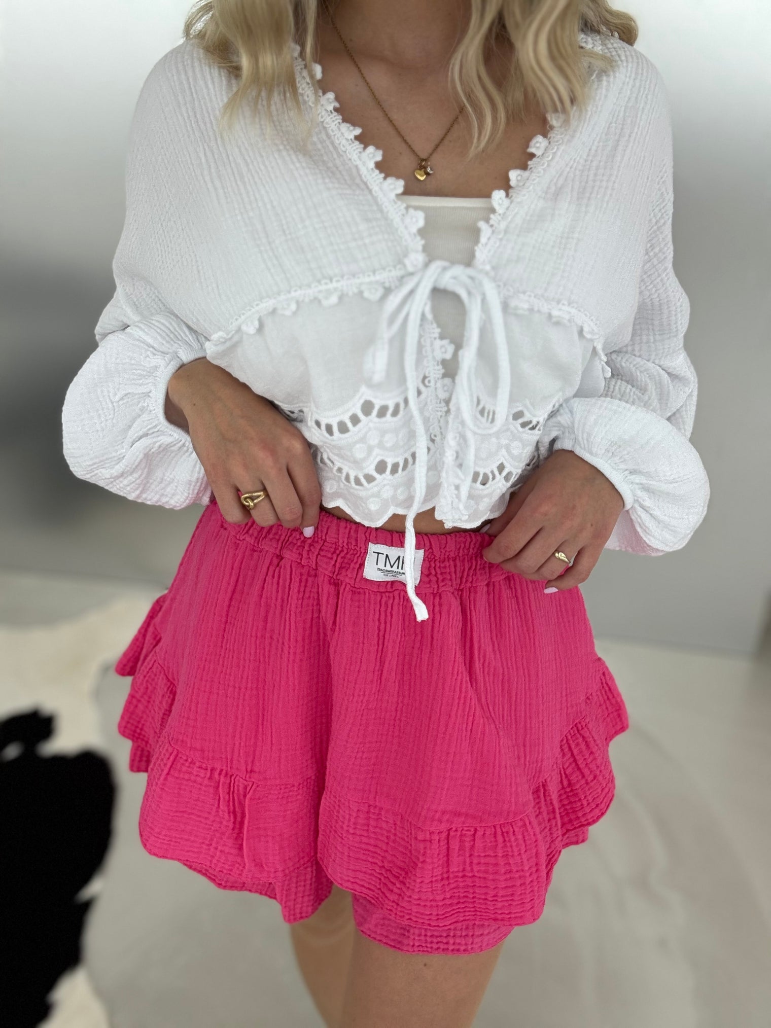 Musselin Hosenrock PINK mit Patch