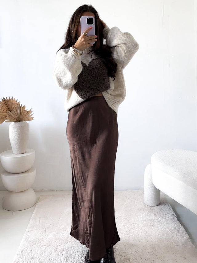 Pullover Heart Cozy Dream creme/braun