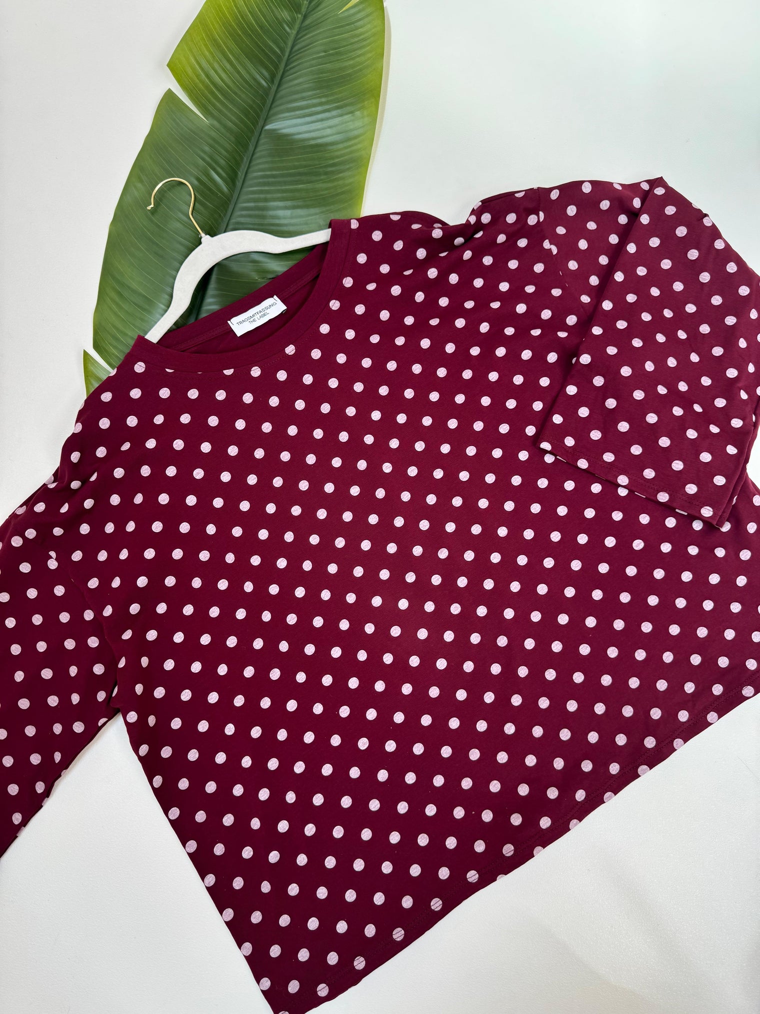 Longsleeve DOTS mit leicht ausgestelltem Ärmel burgundy