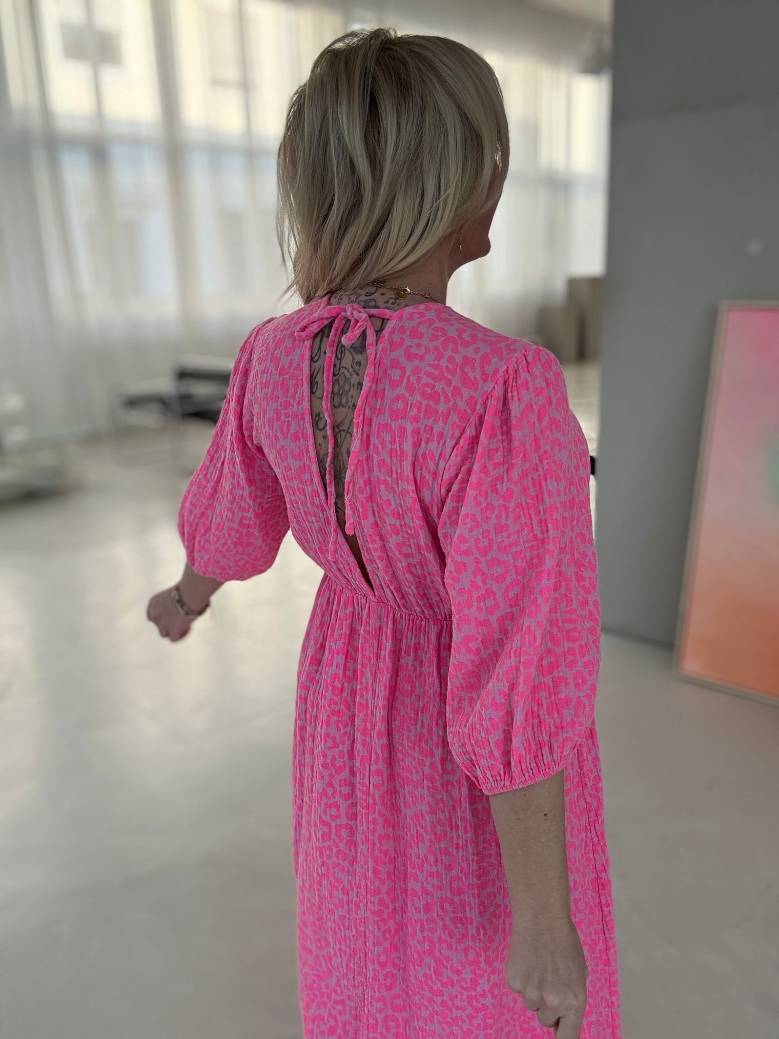 Musselin Kleid rosa LEO LOVER hotpink