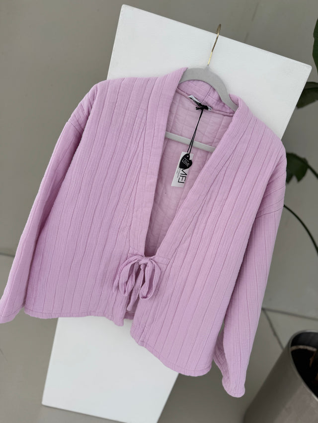 Musselin Steppjacke CANDY FLIEDER zum binden