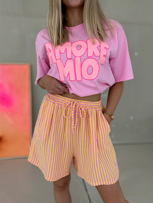 Stylische Musselin Short  ZARTE STREIFEN