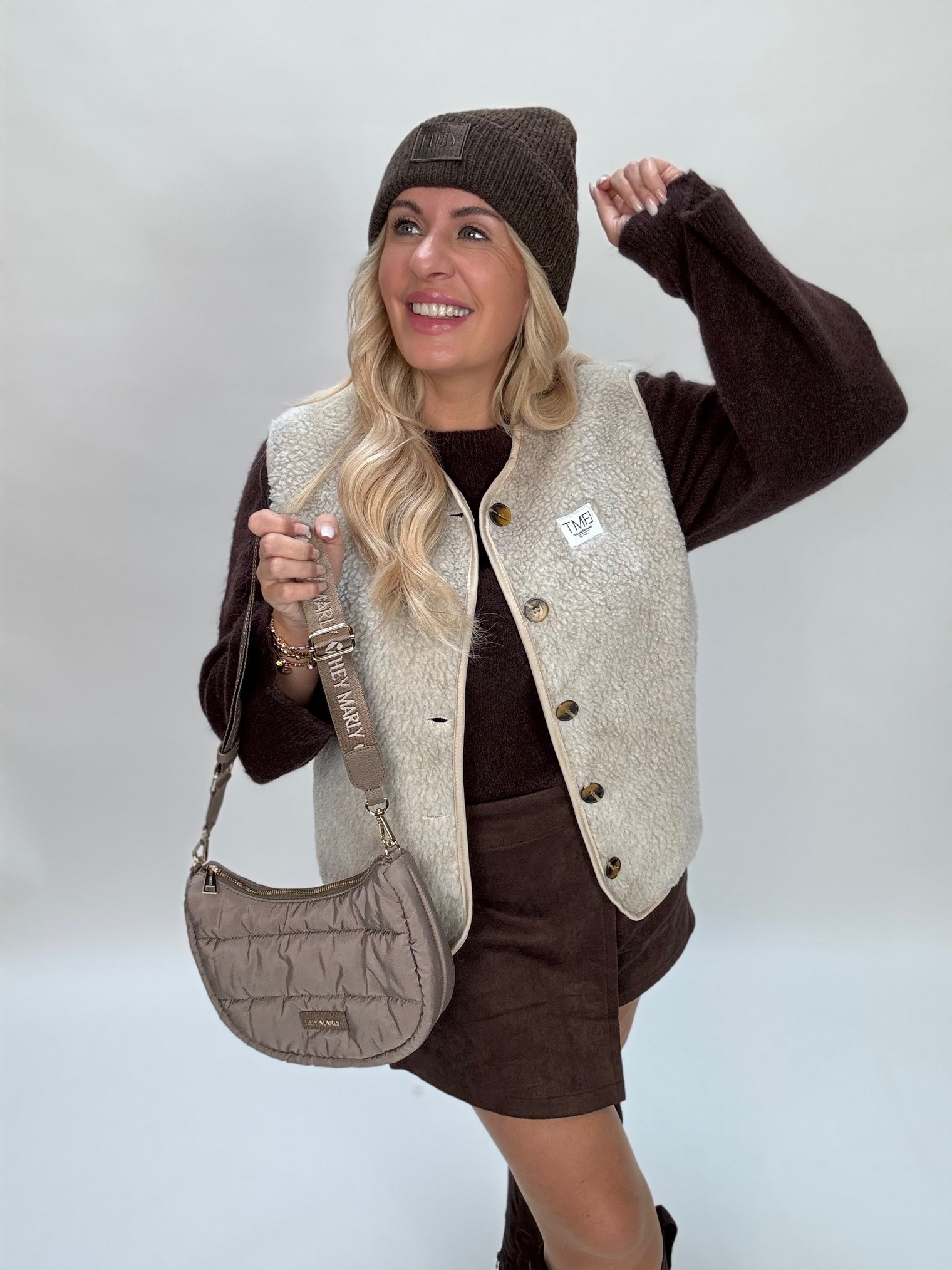 Teddyweste SIGNATURE taupe