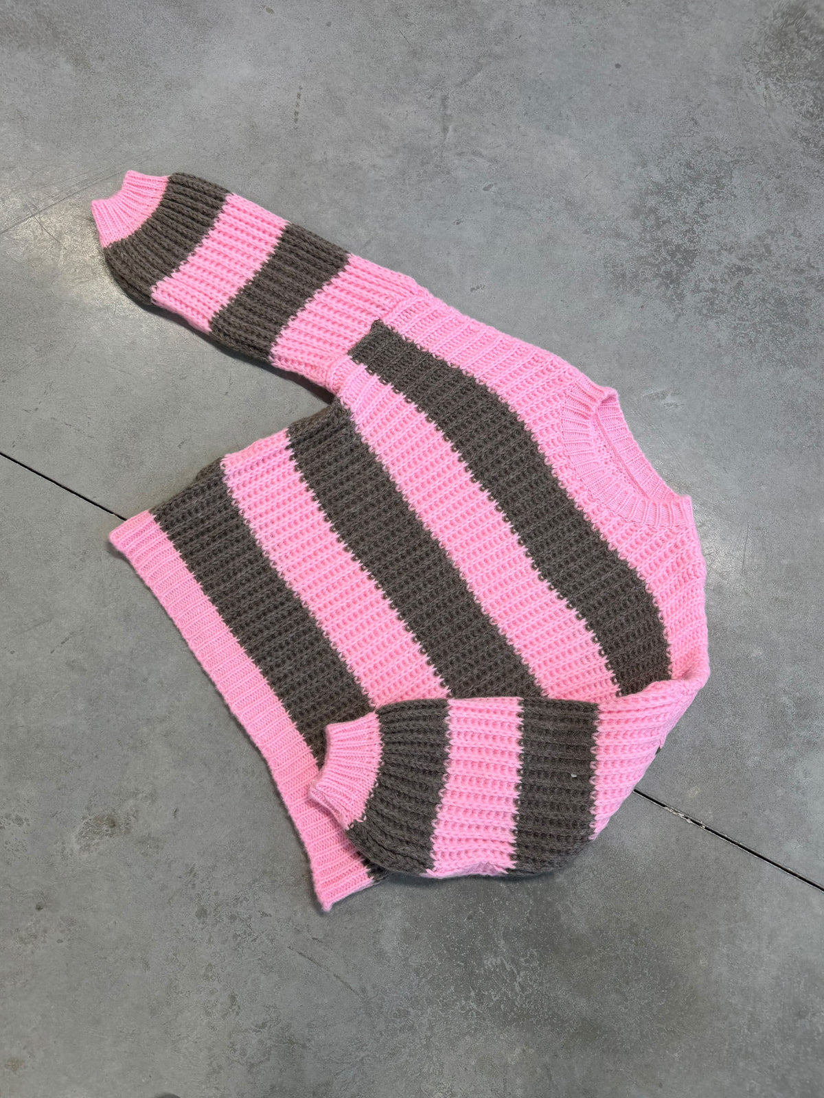 Strickpullover ONLY COZY VIBES rosa/taupe