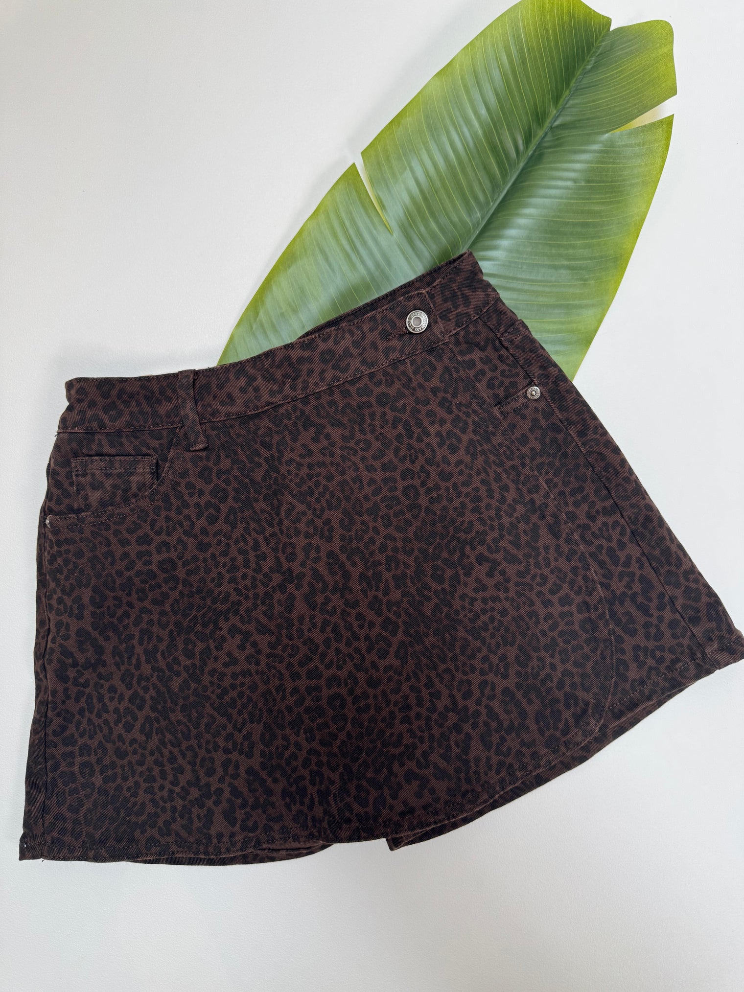 Hosenrock Stretch Jeans dark chocolate/schwarz LEO LOVE