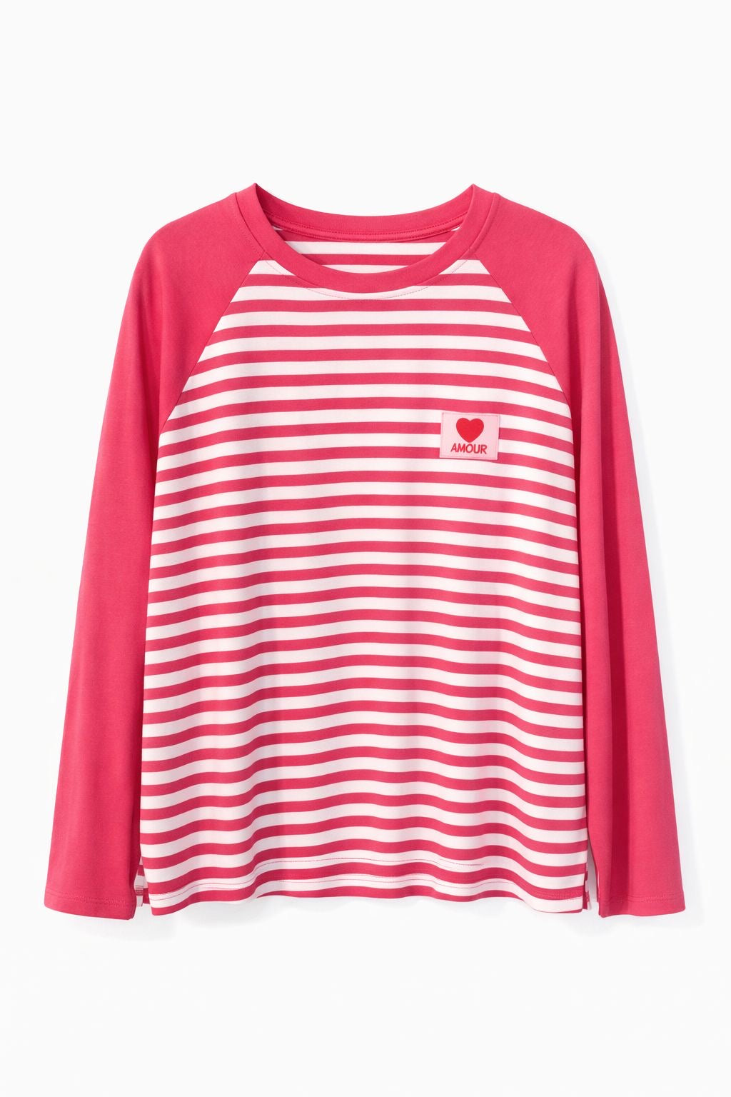 Langarmshirt pink/weiß gestreift AMOUR