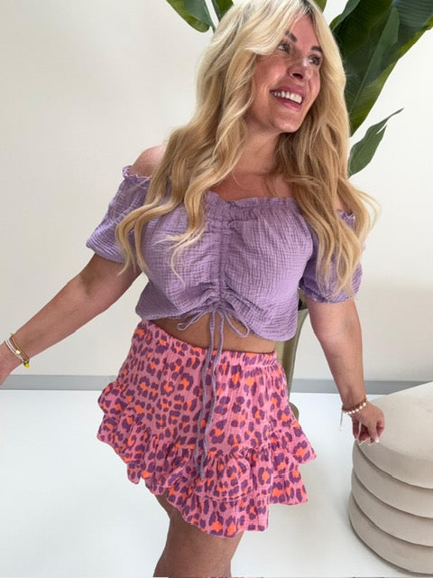 Musselin Carmen Bluse SUNNY DAY Flieder