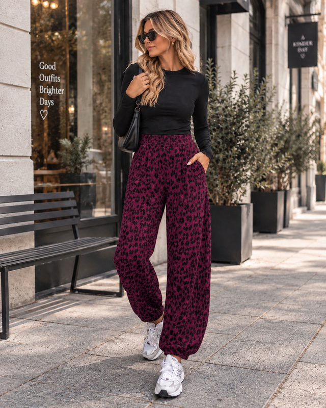 Winter Butterstoff Ballon Hose LEO burgundy/schwarz