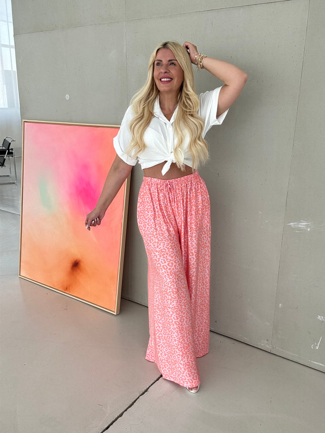 Stylische Hose mit Seide gelb LEO LOVER Peach