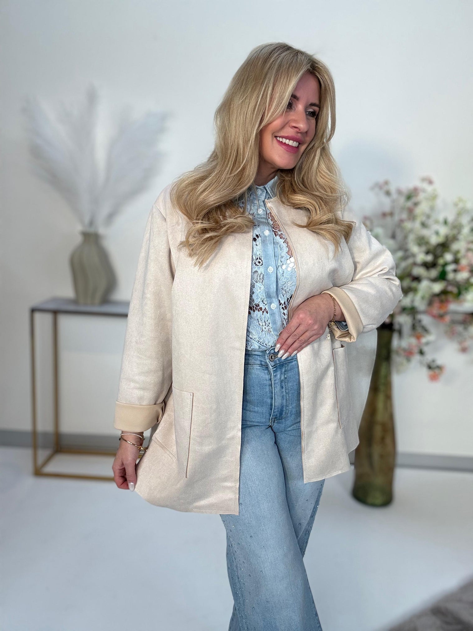 Velours Blazer creme SOFT TOUCH