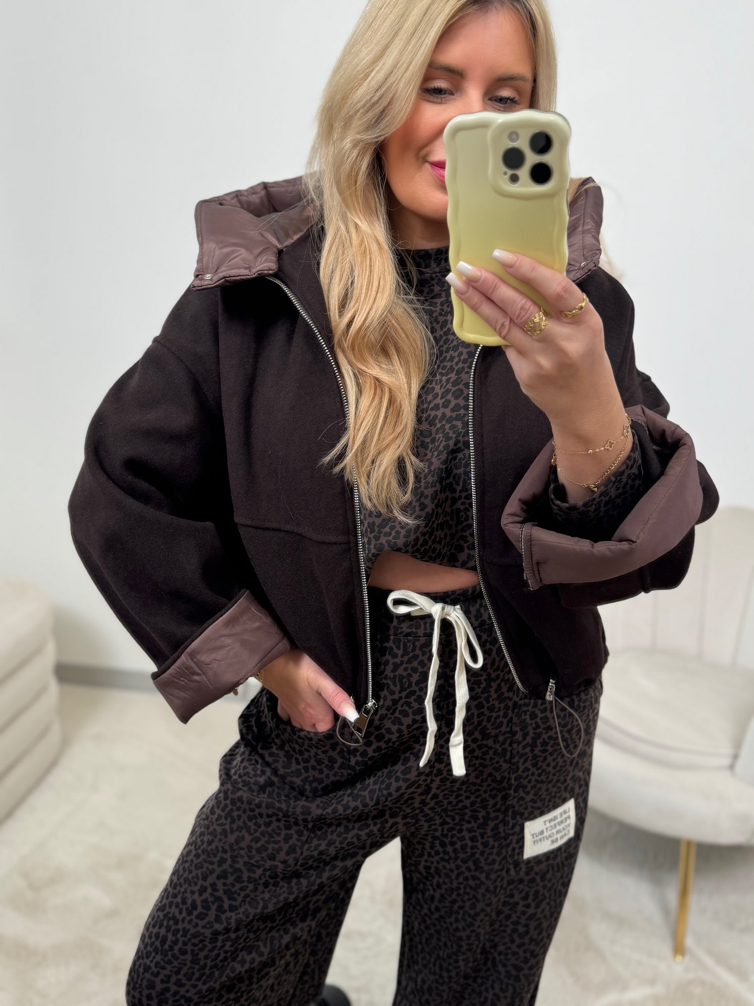 Jacke Fashion Lover Chocolate mit Kaputze
