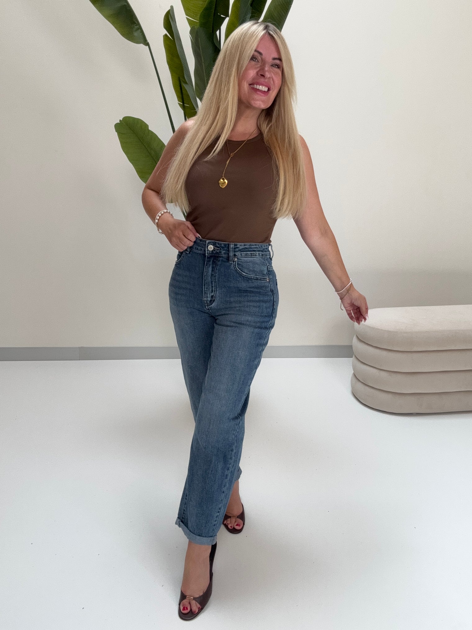 Stretch Mom Jeans PERFECT FIT washed blue