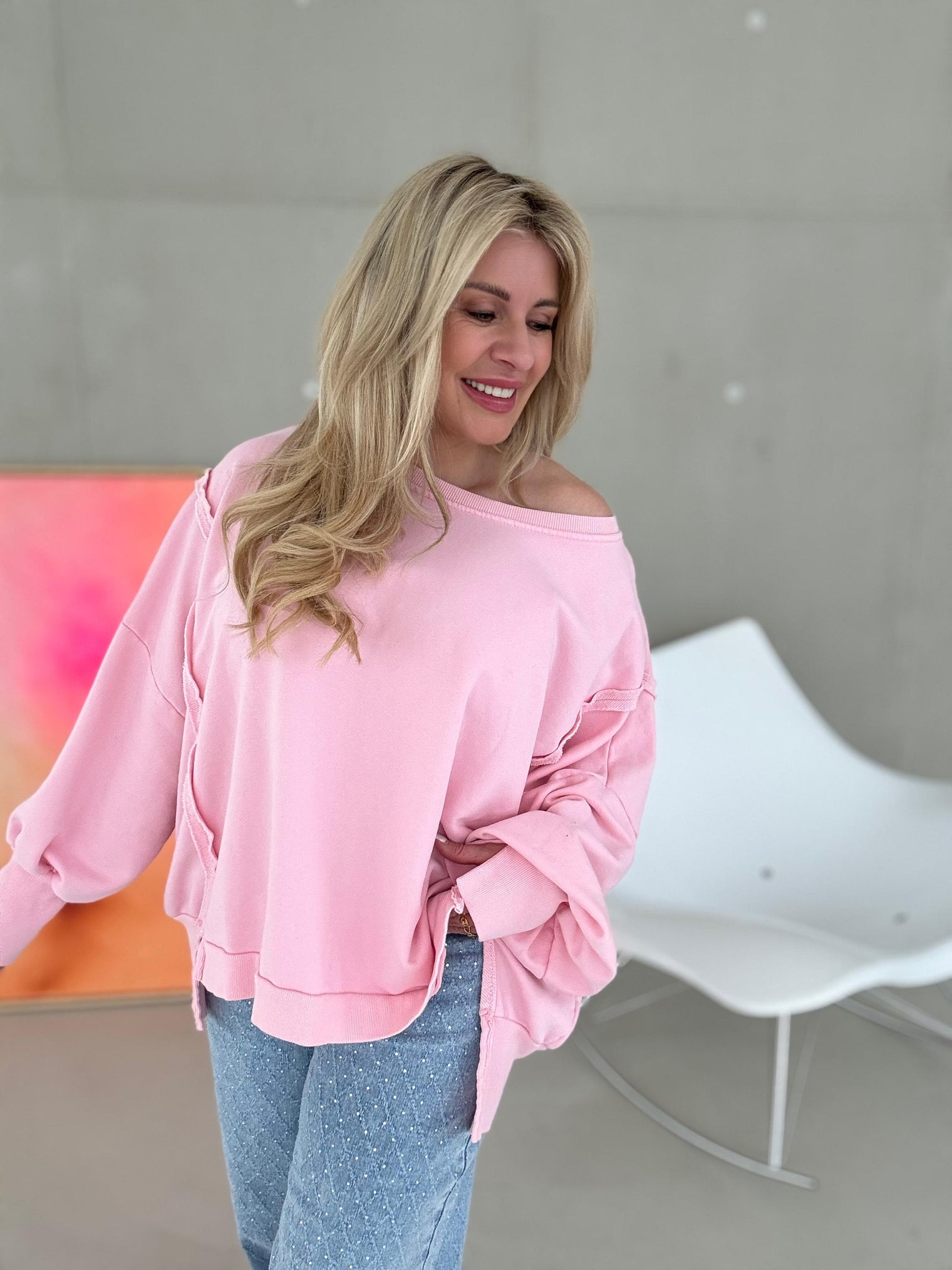Oversize Sweater rosa ONE COLOR POWER