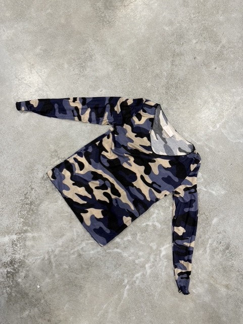 Camouflage Cashmere Langarmshirt navy/schwarz/taupe