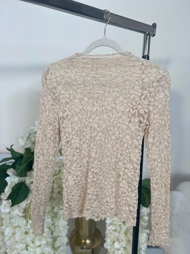 Spitzen Shirt LACE LOVER beige