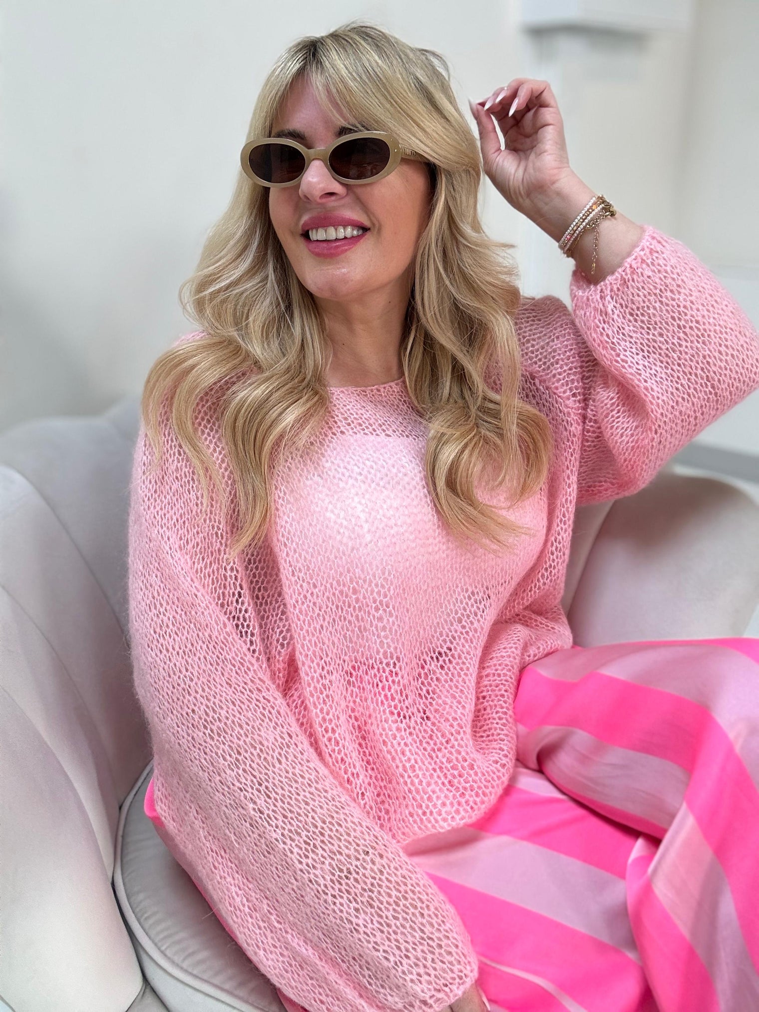 Leichter Strick Pullover SOFT TOUCH rosa