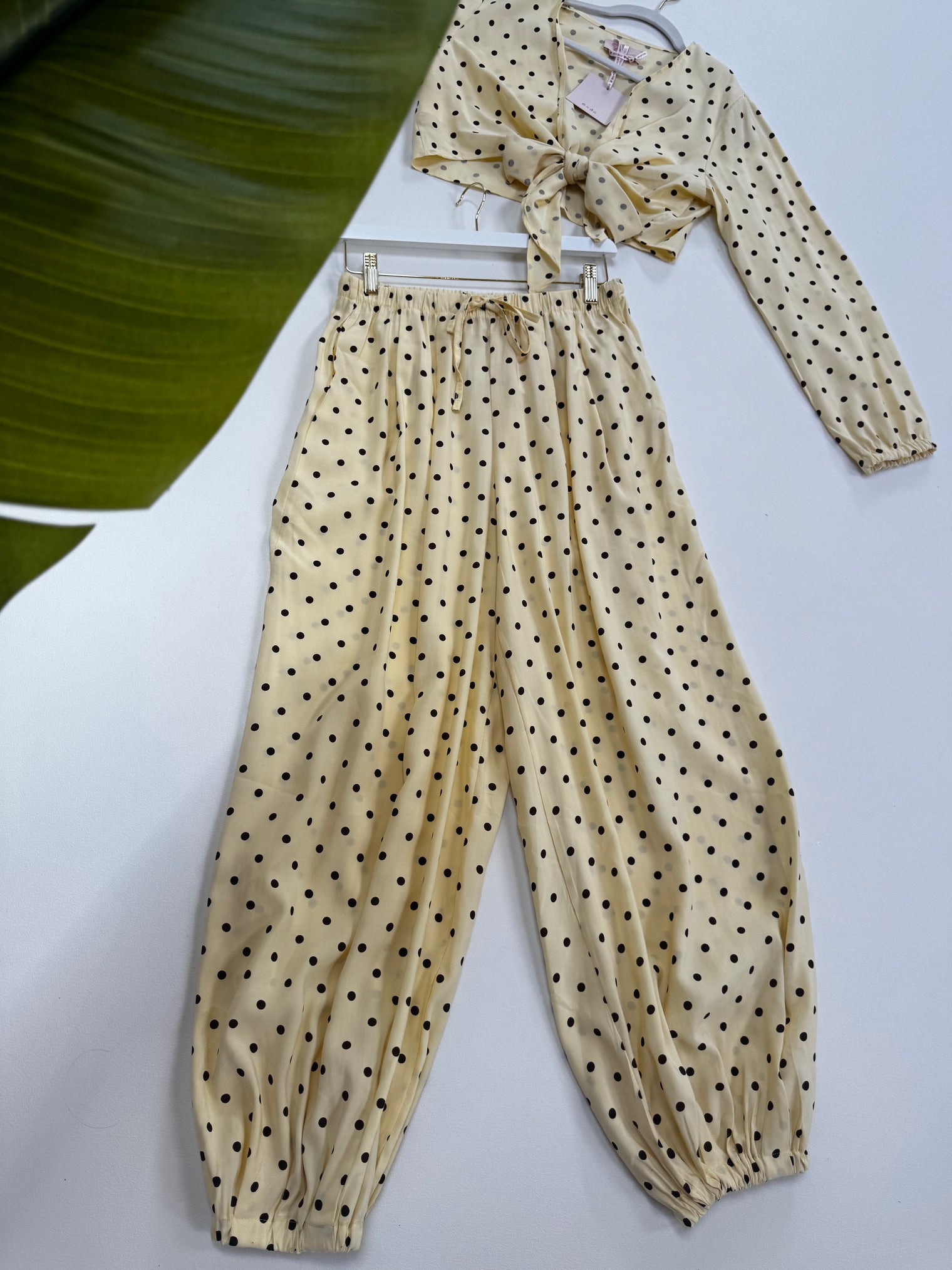 Ballon Hose POLKA DOTS LOVE buttermilk lemon/coffee