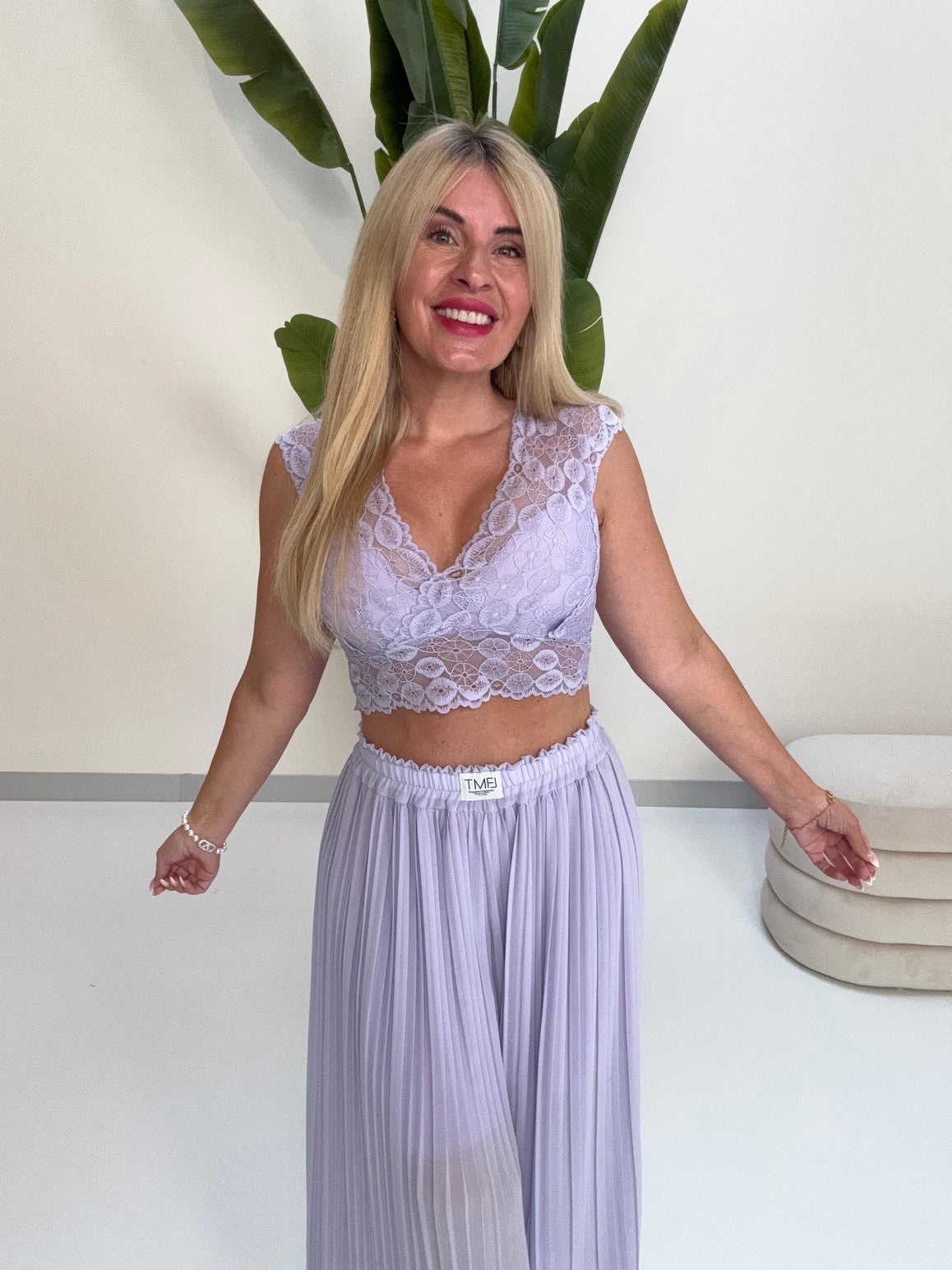 Top mit Spitze LACE ELEGANCE flieder
