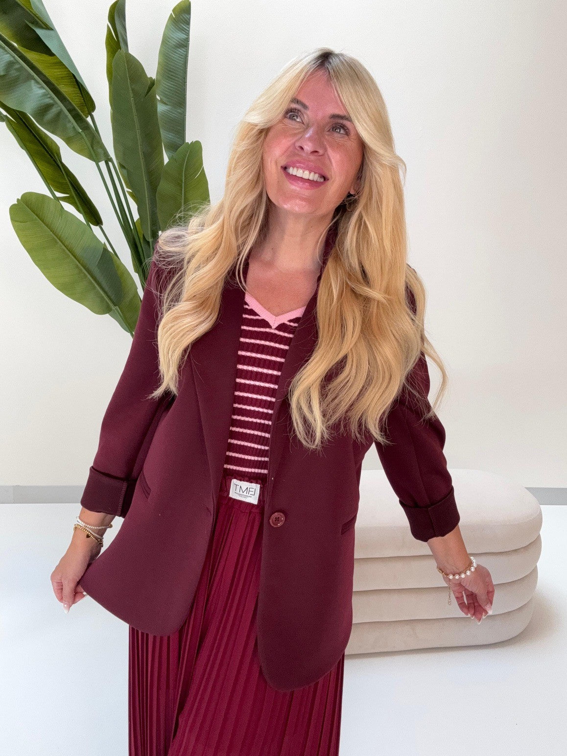 Ripp Top burgundy/rosa