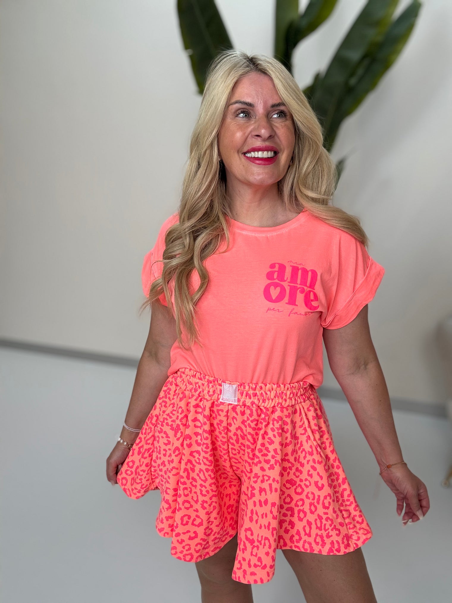 Statement Shirt AMORE peach mit Rückenprint